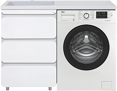 Misty Тумба с раковиной Чегет 55 L белая под стиральную машину